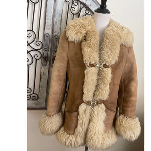 Women's Tan Shearling Coat